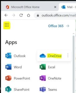Opening OneDrive from Office 365